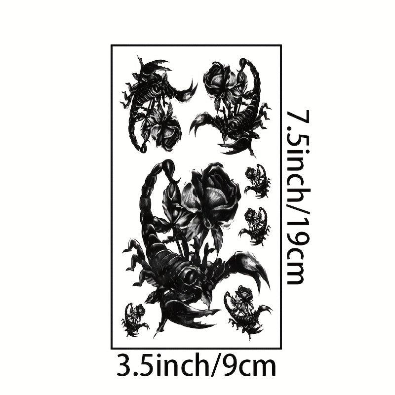 8 Sheets Deadly Waterproof Temporary Tattoo Stickers for Party Activities