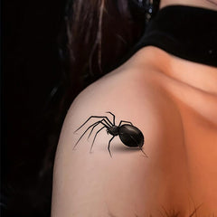 Halloween 3D Spider Tattoo Stickers Waterproof Horror Dark Spider Web Face Hand