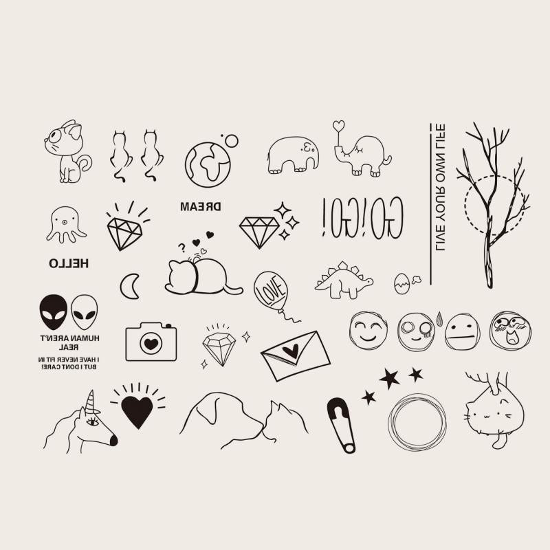 Small Pattern Tattoo Stickers for Ears Fingers Wrist