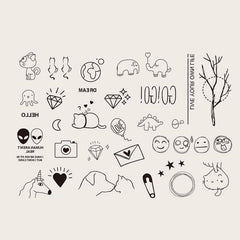 Small Pattern Tattoo Stickers for Ears Fingers Wrist