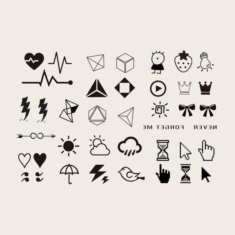 Small Pattern Tattoo Stickers for Ears Fingers Wrist