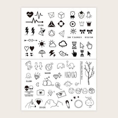 Small Pattern Tattoo Stickers for Ears Fingers Wrist