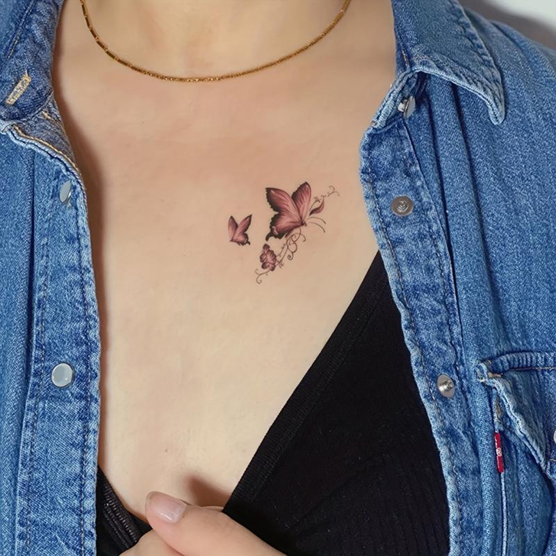 2 PCS Butterfly Pattern Temporary Tattoos
