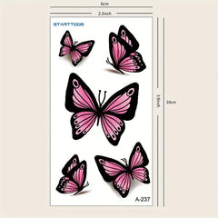 2 PCS Butterfly Pattern Temporary Tattoos