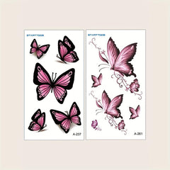 2 PCS Butterfly Pattern Temporary Tattoos