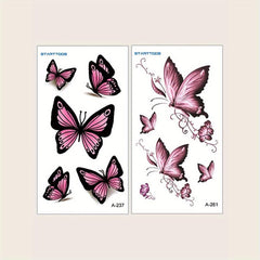 2 PCS Butterfly Pattern Temporary Tattoos
