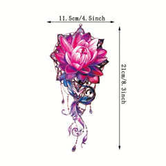 Pink Peony Temporary Tattoo Waterproof Body Art