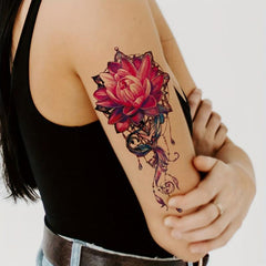 Pink Peony Temporary Tattoo Waterproof Body Art