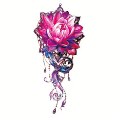 Pink Peony Temporary Tattoo Waterproof Body Art