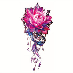 Pink Peony Temporary Tattoo Waterproof Body Art