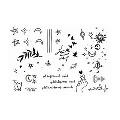 2 Pcs Small Pattern Tattoo Stickers for Ears Fingers Wrist