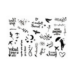 2 Pcs Small Pattern Tattoo Stickers for Ears Fingers Wrist