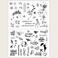 2 Pcs Small Pattern Tattoo Stickers for Ears Fingers Wrist