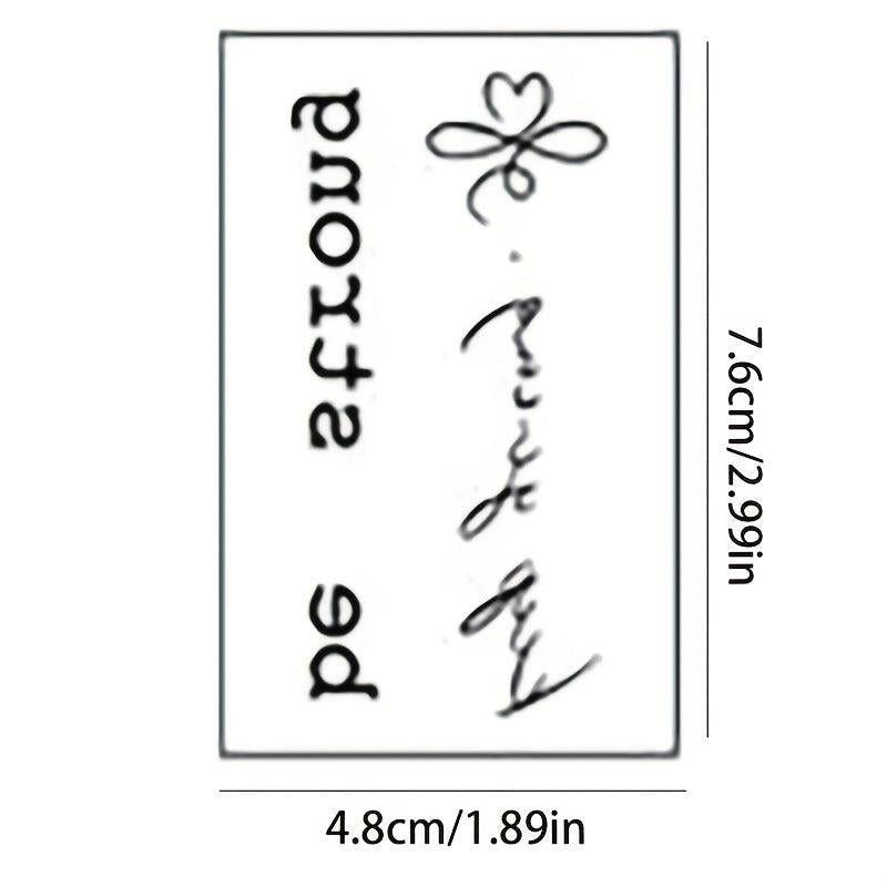 English Letters & Flower Temporary Tattoo Stickers 60 Sheets