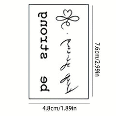 English Letters & Flower Temporary Tattoo Stickers 60 Sheets