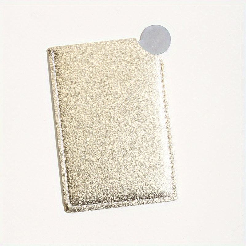 Portable Stainless Steel Makeup Mirror with Sleeve, Travel Vanity Mirror