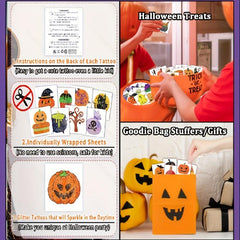 Glitter Halloween Tattoos For Boys Girls Stickers