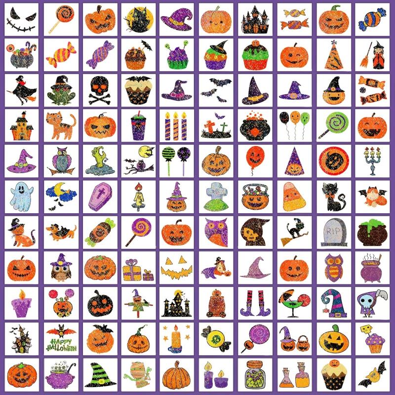 Glitter Halloween Tattoos For Boys Girls Stickers