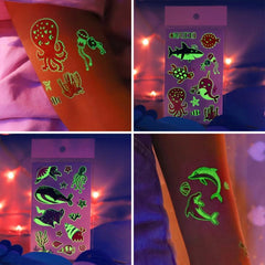 Glow Mermaid Temporary Tattoos Underwater Sea Party Supplies