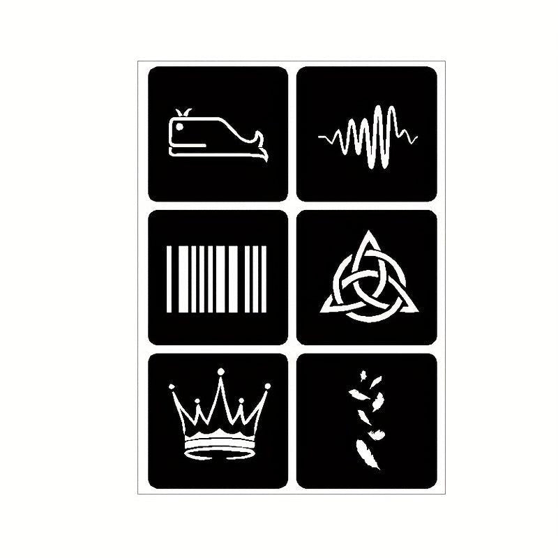 20 Sheets Tattoo Stencil Kit Reusable Airbrush Temporary Tattoos Stencils