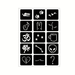 20 Sheets Tattoo Stencil Kit Reusable Airbrush Temporary Tattoos Stencils