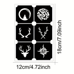 20 Sheets Tattoo Stencil Kit Reusable Airbrush Temporary Tattoos Stencils