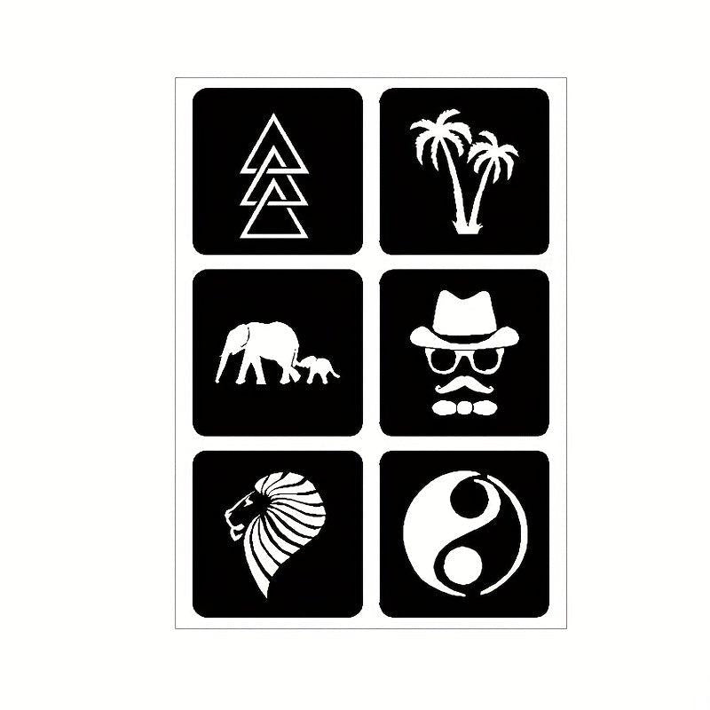 20 Sheets Tattoo Stencil Kit Reusable Airbrush Temporary Tattoos Stencils