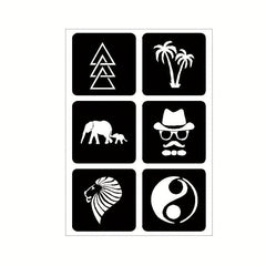 20 Sheets Tattoo Stencil Kit Reusable Airbrush Temporary Tattoos Stencils