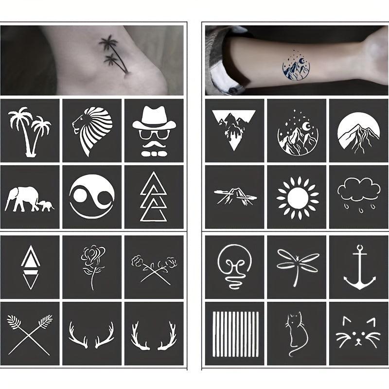 20 Sheets Tattoo Stencil Kit Reusable Airbrush Temporary Tattoos Stencils