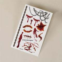 Halloween Scar Wound Chain Pattern Wrist Tattoo Sticker
