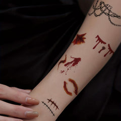 Halloween Scar Wound Chain Pattern Wrist Tattoo Sticker
