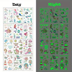 12 Sheets Ocean Animals Temporary Tattoo Stickers Under Sea World Birthday Party