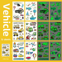 Glow In The Dark Race Car Temporary Tattoos for Boys