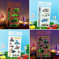 Glow In The Dark Race Car Temporary Tattoos for Boys