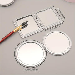 Compact PU Double Sided Cosmetic Mirror for Travel