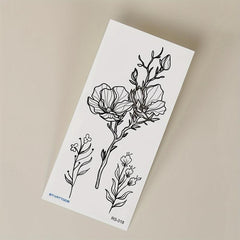 Flower Pattern Temporary Tattoo Sticker 1 Sheet