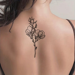 Flower Pattern Temporary Tattoo Sticker 1 Sheet