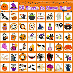 50 PCS Halloween Glow Tattoos for Party Decorations - Trick Or Treat Supplies