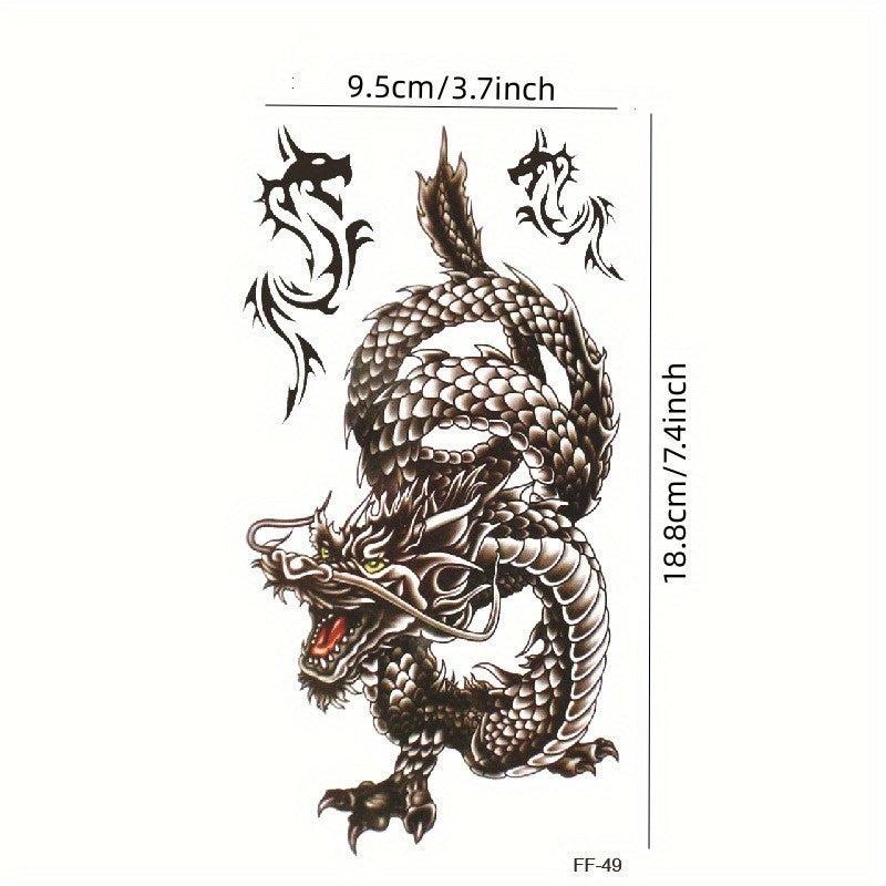 Dragon Temporary Tattoo Waterproof Body Arm Tattoo Sticker