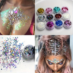 Face Jewelry Pigment Body Face Sequins Glitter Halloween Makeup
