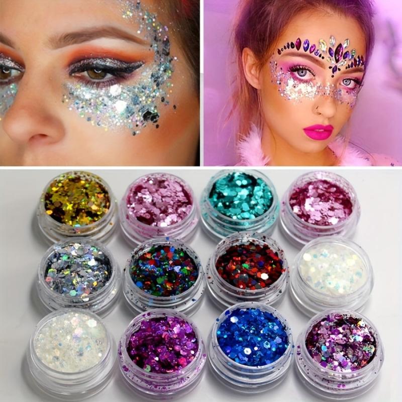 Face Jewelry Pigment Body Face Sequins Glitter Halloween Makeup