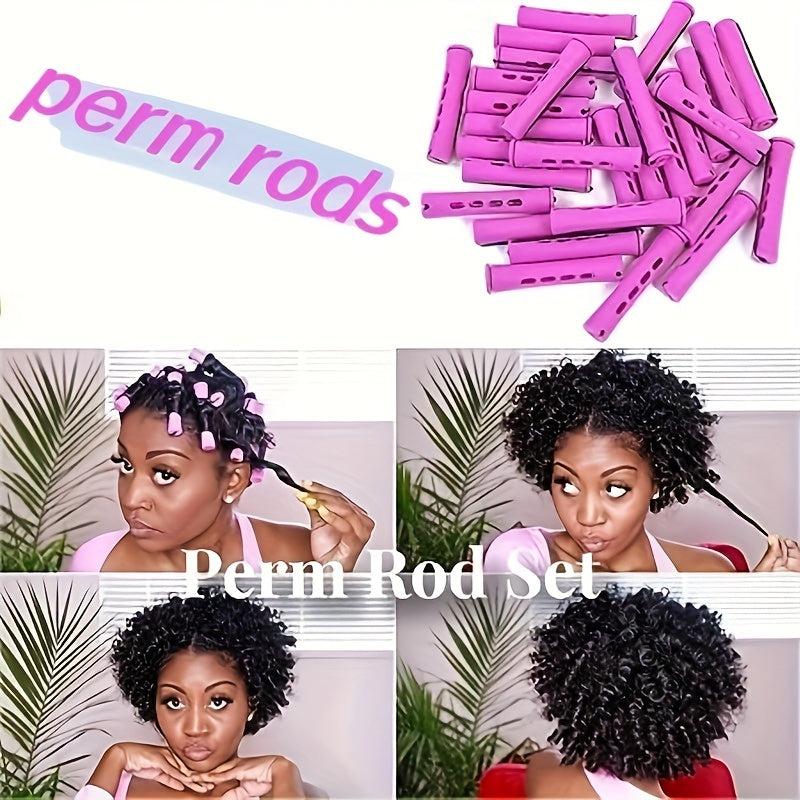 Purple Perm Rods Cold Wave Rods Hair Roller Curlers DIY Stying Tools