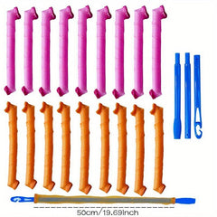 No Heat Hair Curlers Spiral Curlers with Styling Hooks - 40 PCS