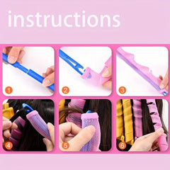 No Heat Hair Curlers Spiral Curlers with Styling Hooks - 40 PCS