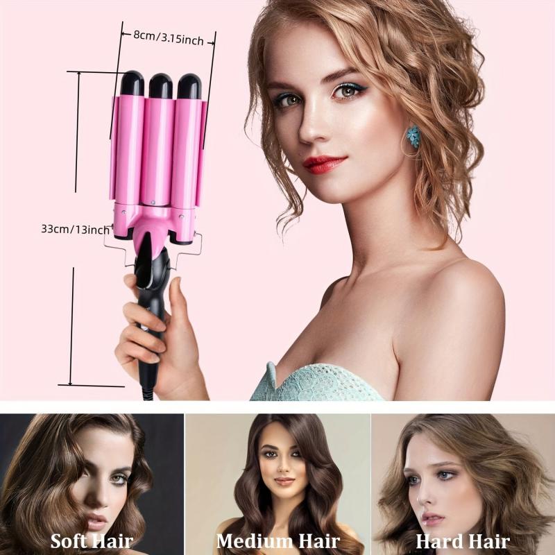 3 Barrel Curling Iron Hair Crimper Professional Hair Curling Wand