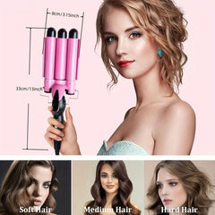 3 Barrel Curling Iron Hair Crimper Professional Hair Curling Wand