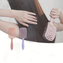 Single Slit Hair Brush Wide Vent Detangler Flexible Bristles Scalp Massage