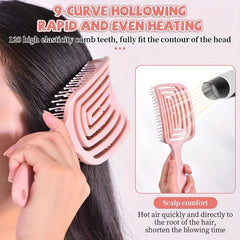 Single Slit Hair Brush Wide Vent Detangler Flexible Bristles Scalp Massage