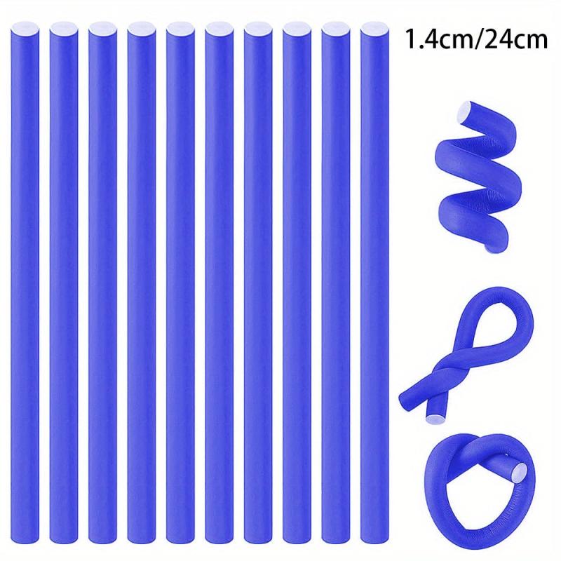 10Pcs Heatless Hair Rollers Flexible Twist Curling Rods Bendy Hair Curlers