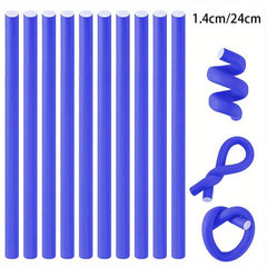 10Pcs Heatless Hair Rollers Flexible Twist Curling Rods Bendy Hair Curlers